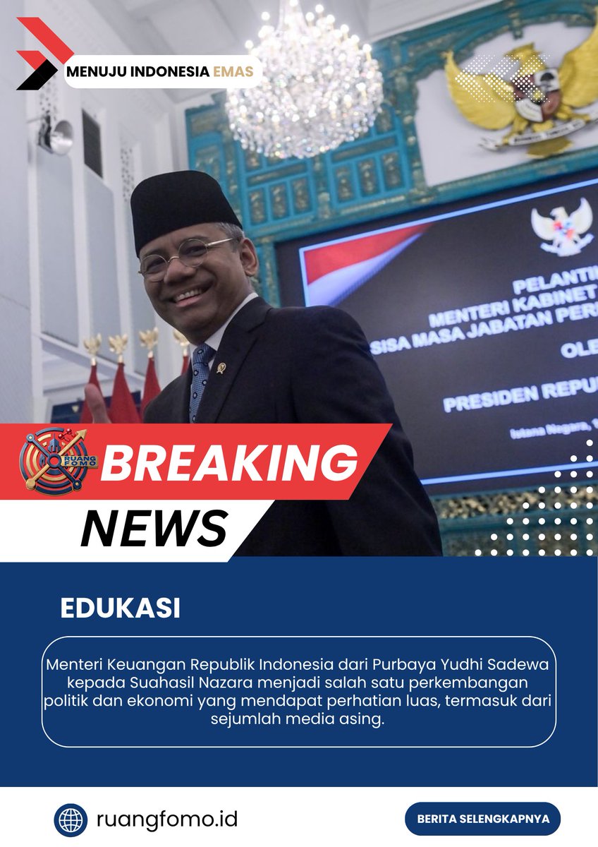 ruangfomo62's tweet photo. https://t.co/nFovFQmQj7,- Penggantian Menkeu RI dari Purbaya ke Suahasil, Apa Kata Mereka?

Berita selengkapnya : https://t.co/3s4N08CF6e
Berita lainnya : https://t.co/w5lVtIBZhW https://t.co/1HHMJPAVXs