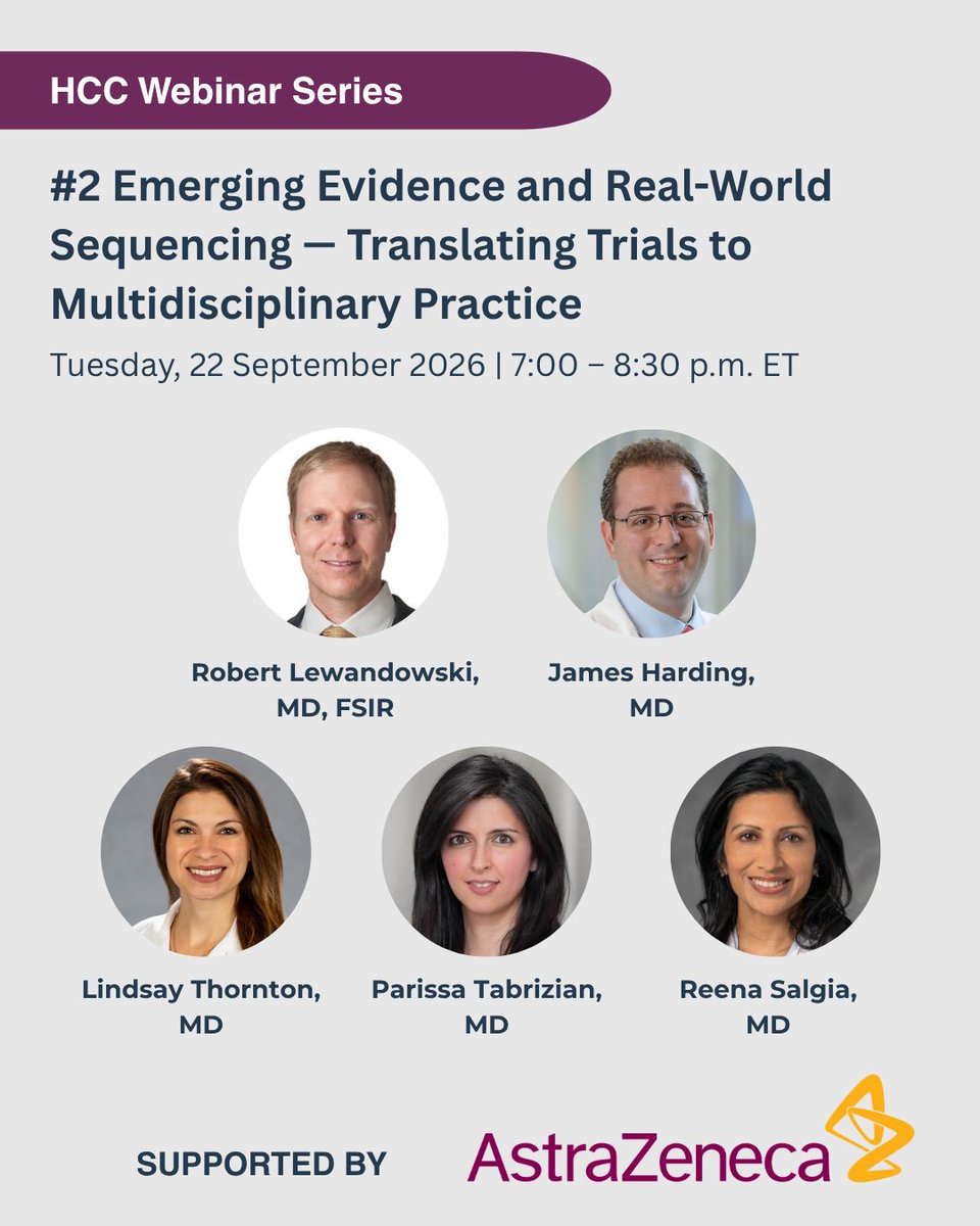 SIO_Central's tweet photo. #HCC treatment decisions are becoming increasingly complex as new evidence emerges. Join SIO's HCC Webinar Series #2 for a multidisciplinary discussion on translating clinical trial data and real-world sequencing strategies into HCC care. https://t.co/ob5AwMB8pa https://t.co/X0sxxsCDRW