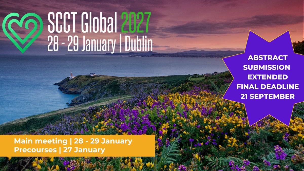Heart_SCCT's tweet photo. Good news! The SCCT Global 2027 | Dublin abstract deadline has been extended

The final deadline to submit your abstract is Monday, September 21, 2026, at 11:59 p.m. ET. 
No additional extensions will be given.

Submit your abstract now: https://t.co/aZgYueTz4S https://t.co/E4doJfZe8h