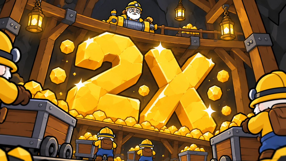 MinersRH's tweet photo. 24H DOUBLE SHIFT ⛏️

For the next 24 hours, every score you earn counts 2x.

Play Now: https://t.co/J6b20oqqTk

#1–3 → GTD + 1 Miner NFT
#4–30 → GTD
#31–100 → FCFS

Mine harder. Climb faster.