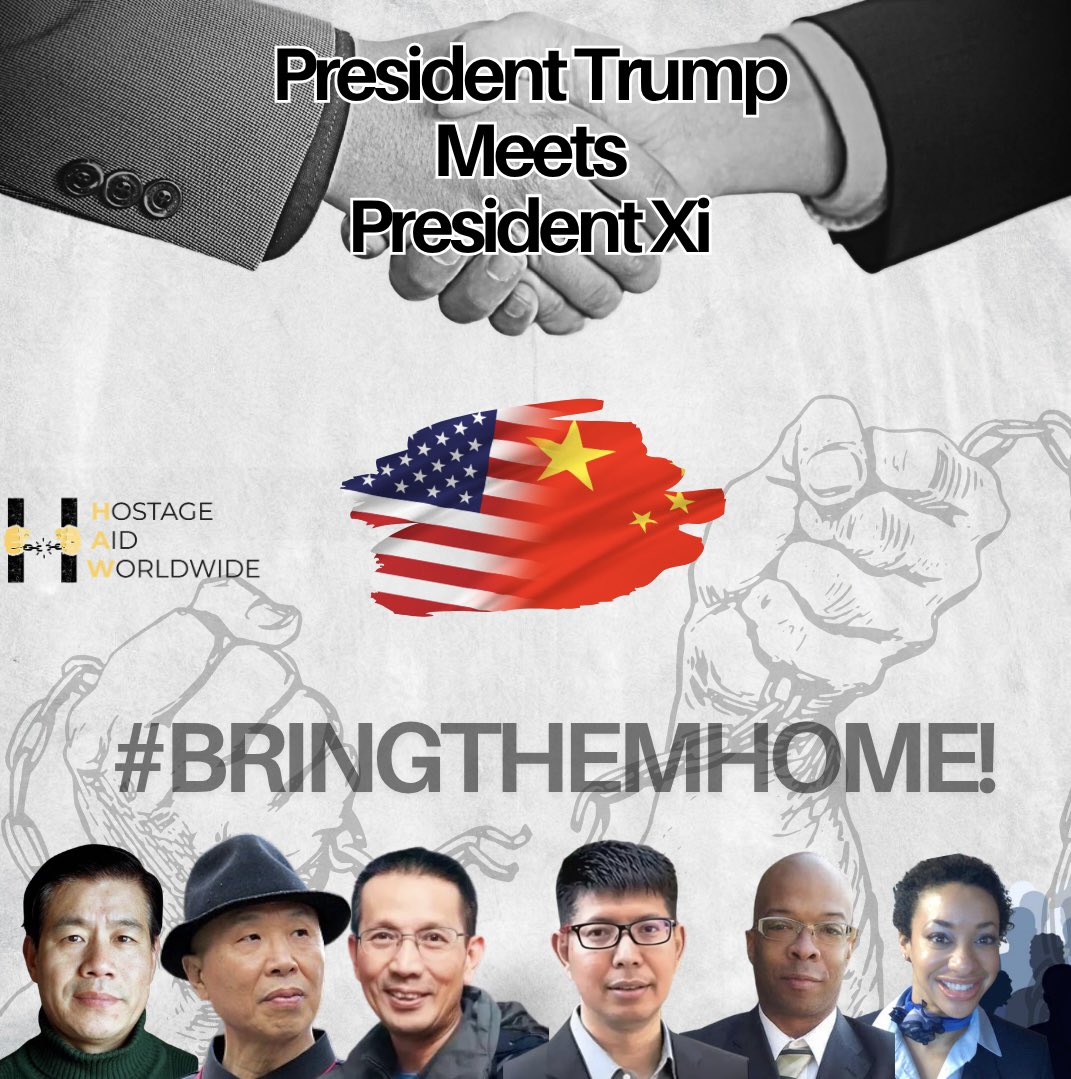HostageAid's tweet photo. Xi Jinping is coming to Washington. For the Americans who are wrongfully detained in China or banned from returning home, this may be their best chance to be heard directly at the highest level.
This meeting could mean the difference between another year behind bars, another birthday missed, another family reunion delayed, or finally coming home.
Wang Bingzhang; Gao Zhen & his family; U Min Zin; Pastor John Cao; Nelson Wells Jr. & Dawn Michelle Hunt, & others.
@POTUS, please don’t let these cases remain unresolved. Demand their freedom from Xi & a commitment to release them asap. #BringThemHome

@SecRubio @JDVance @StateDept @aboehler @SebGorka @StateSPEHA @WhiteHouse @HouseForeignGOP  @HouseForeign @USAmbChina @USA_China_Talk @USCC_GOV @FreeNelsonWells @FreeDawnMichell @GaoBrothers @Free_WangBZ @SylviaMinZin @IspMyanmar @tianna_wang @WangBingwu @timeswang @CECCgov @RepMoolenaar @SenJeffMerkley @chinaaid