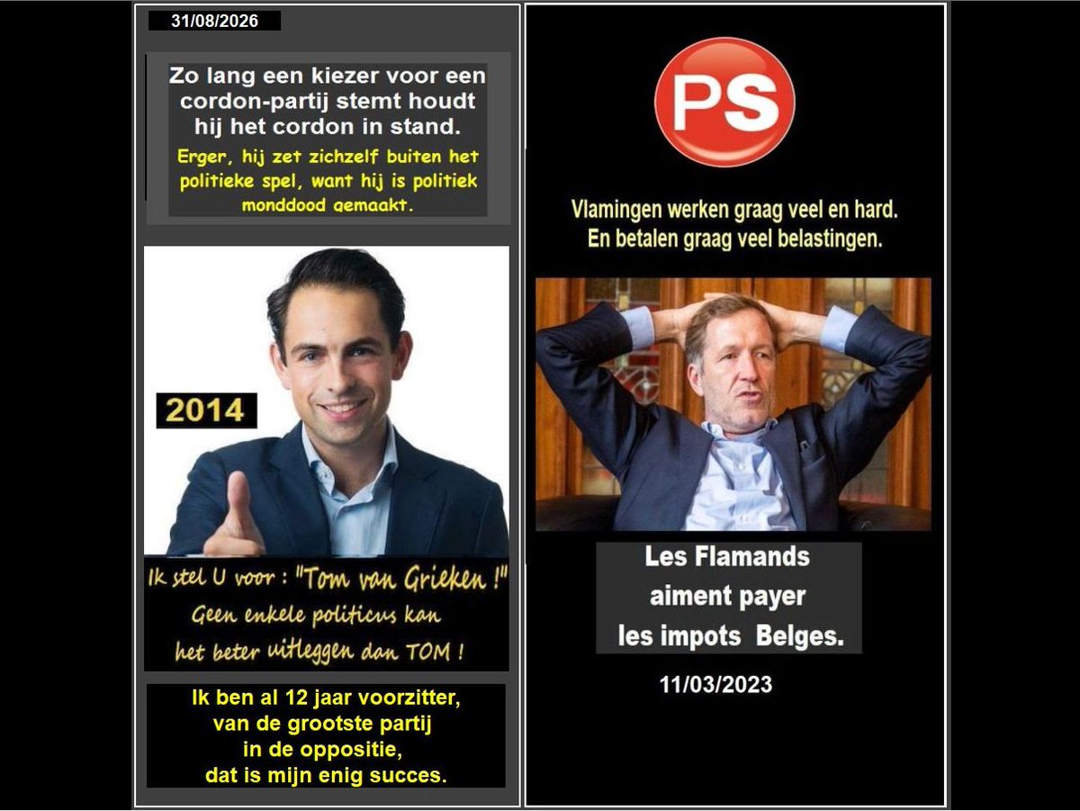 stapnstap's tweet photo. @tomvangrieken Je zit twaalf jaar in het parlement en ook nog eens voorzitter. 

Uw enig resultaat : de grootste partij (volgens peiling) sinds 50 jaar in het "Cordon" en klagen en zagen.

Bewijs nu eens à uw kiezers dat jij één letter in een wet kunt veranderen ?
Dat bewijs nog nooit geleverd. https://t.co/b4MsjsMwRV