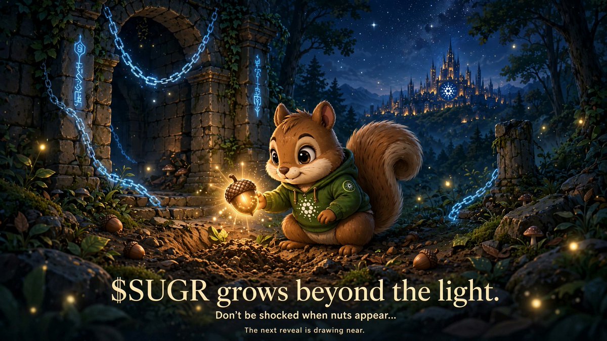 Sugr_on_cardano's tweet photo. In quiet halls the fate may turn,
Yet chains still rise and brightly burn. 🔥 
Cardano builds through shadowed night…
$SUGR grows beyond the light.
Don’t be shocked when nuts appear.
The next reveal is drawing near. 🌰 

#ClarityAct $ADA https://t.co/0R0lN7FvmB
