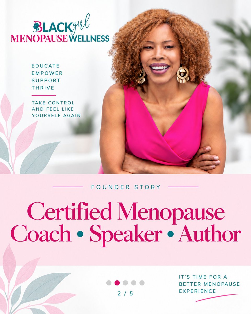 CharmaineVShaw's tweet photo. Hey friend! 💗 I’m Charmaine Shaw, a certified health and menopause coach, speaker, author, and founder of Blackgirl Menopause Wellness. My own perimenopause journey showed me how confusing this transition can feel when you do not have the language.

#BlackgirlMenopauseWellness https://t.co/08mM3tGr0B