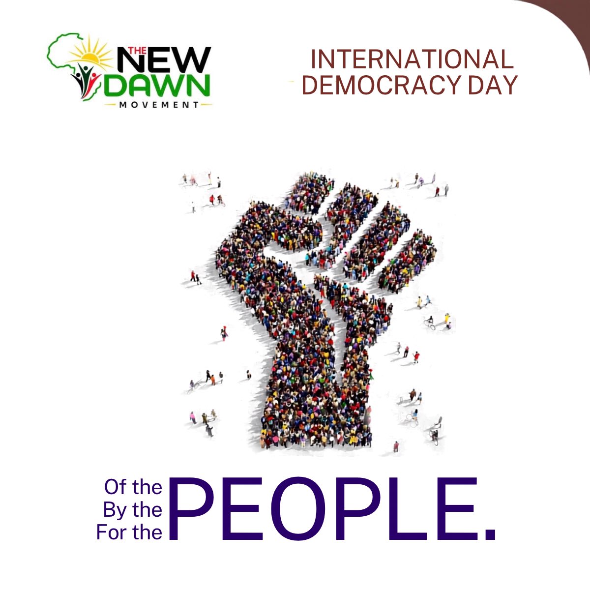 TheNewDawnMove's tweet photo. Happy International Day of Democracy!

At The New Dawn Movement, we believe democracy must be of the people, by the people, and for the people. Our voices matter, our choices matter, and our future belongs to all of us.

The New Dawn is people-powered. 

#TheNewDawn https://t.co/Yst6PDiFf5