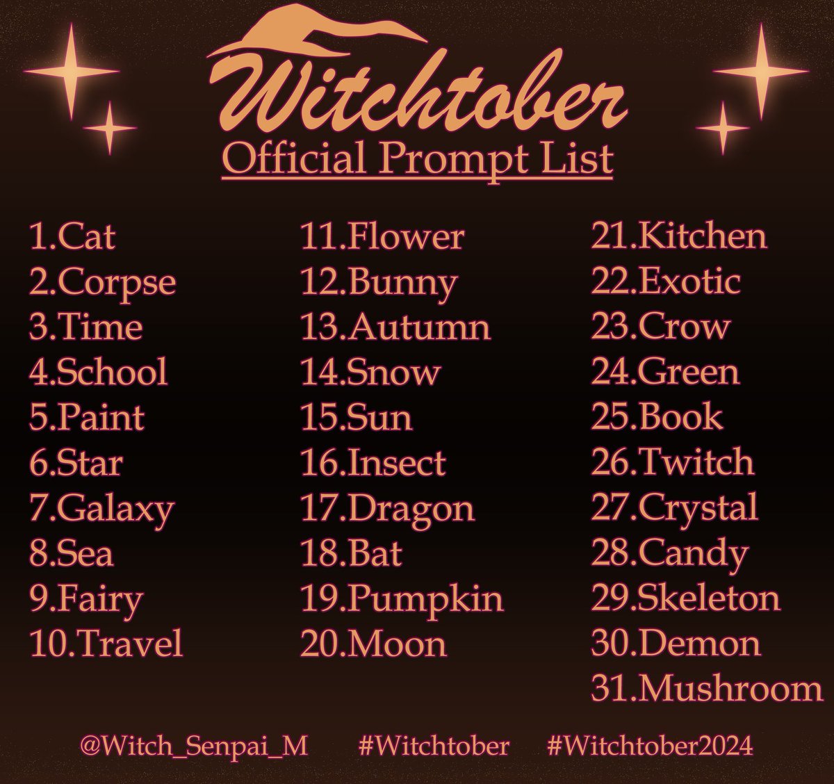 Witch_Senpai_M's tweet photo. Tis a bit early, but I'll be pinning this on my page until the end of October! Let's have fun everyone!!!
(Read rules in 🧵)
#artchallenge #october2026 https://t.co/3IEtedUlmF