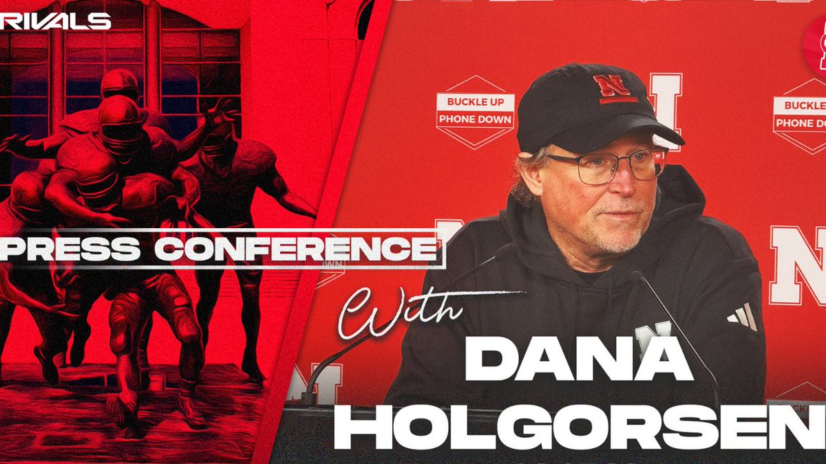 NebraskaReport1's tweet photo. WATCH: Nebraska football OC Dana Holgorsen reviews offense in win over Bowling Green, talks penalties &amp; previews North Dakota (Sept. 15, 2026)

🔗: https://t.co/0JargSCBLa

#Huskers #GBR #InsideNebraska https://t.co/9hexLvn9B7