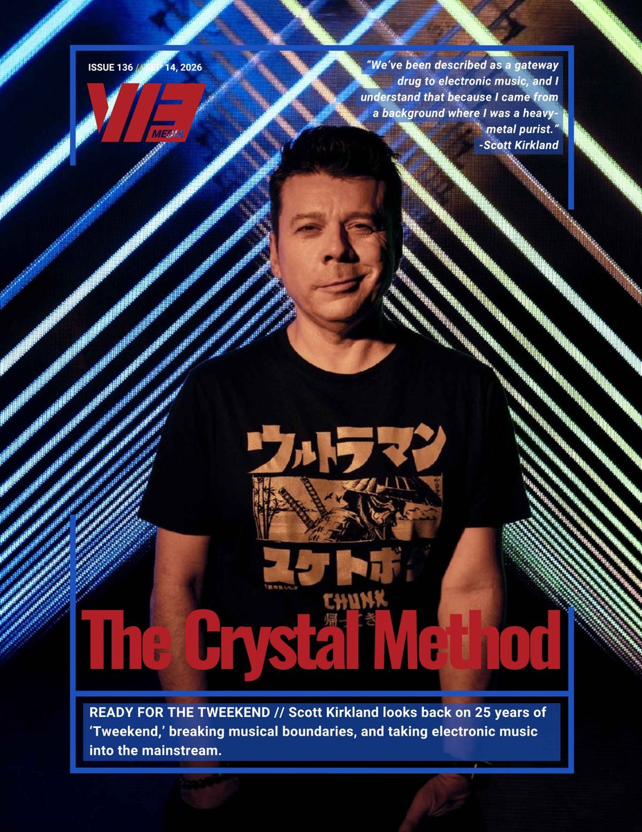 v13media's tweet photo. In our latest #coverstory, @scottymethod of @thecrystalmethod revisits the #tweekend era as the groundbreaking album reaches twenty-five years old. #anniversary #electronicrock #crossover
URL: https://t.co/kCkIThs8Ps https://t.co/SERzlLfZ3s
