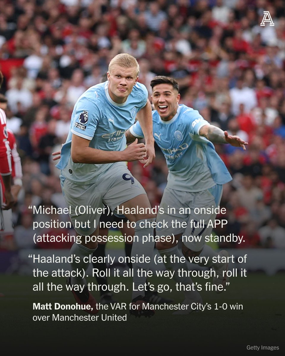 TheAthleticFC's tweet photo. The VAR audio from Erling Haaland’s Manchester derby goal has been made public.

🔗 https://t.co/n92LgG9hk7 https://t.co/l4blmTffR1
