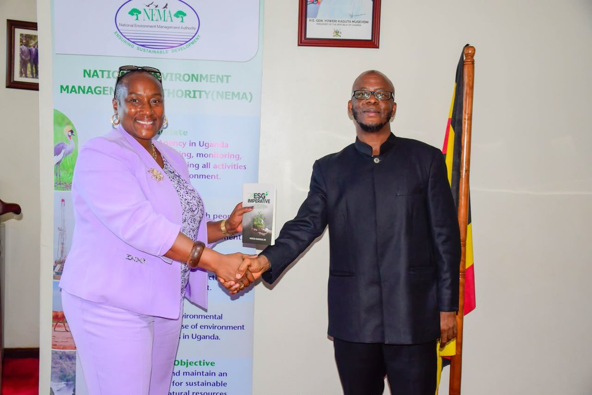 pamdebams's tweet photo. Green growth is not a choice between the environment and the economy—it requires advancing both. Productive engagements today with NEMA ED Dr Barirega Akankwasah and team
on policy reforms to protect our natural heritage, support local investors and deliver sustainable growth. 🇺🇬 https://t.co/mqW8ULQNnH