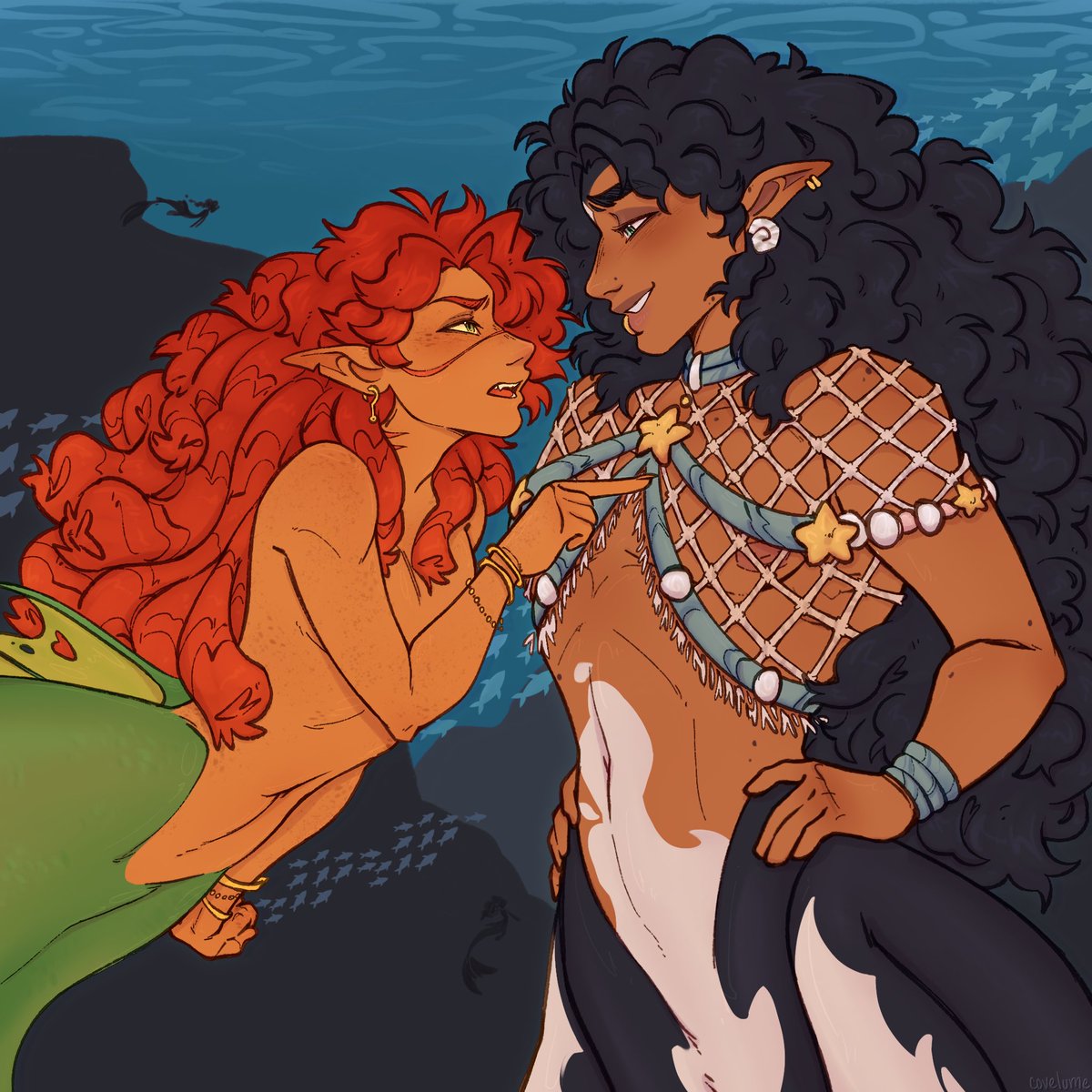 cove_lume's tweet photo. I’m back.. sorry for the silence! In return please accept my offering of new pairing intro, Buoy and Korrin! They rage bait each other for fun <3
New Art to come! This is one of the pieces I was holding off
#oc #ocart #ocartist #artist #mermaid #mermaidoc #mersona #sona #twtart https://t.co/Cr8Cxjjtpy