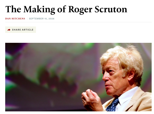 ddhitchens's tweet photo. For the new issue of @firstthingsmag, I spoke to Roger Scruton’s old schoolfriends, Cambridge friends and girlfriends about the early years of this unique mind: https://t.co/5oCSg1eP0e