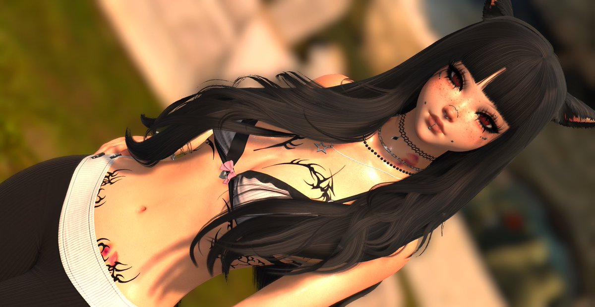 heyitsakiko's tweet photo. 🩶🎀🖤🎀 #ffxiv #gpose #miqote #kittygirl https://t.co/Ypqb9xiUSG