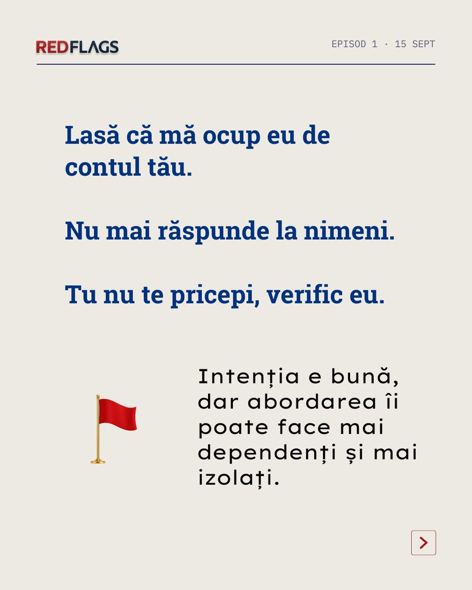 Context_ro's tweet photo. Cum ne protejăm părinții și bunicii de fraude fără să le luăm autonomia?
„Mă ocup eu de contul tău.”
„Nu răspunde nimănui.”
„Nu te pricepi, verific eu.”
Abordarea aceasta îi poate face mai dependenți, mai izolați.

🚩 Citește noua ediție Red Flags: https://t.co/rceubzLpuB https://t.co/ZJQkTVOMCV