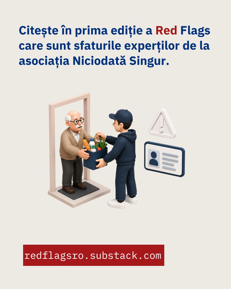 Context_ro's tweet photo. Cum ne protejăm părinții și bunicii de fraude fără să le luăm autonomia?
„Mă ocup eu de contul tău.”
„Nu răspunde nimănui.”
„Nu te pricepi, verific eu.”
Abordarea aceasta îi poate face mai dependenți, mai izolați.

🚩 Citește noua ediție Red Flags: https://t.co/rceubzLpuB https://t.co/ZJQkTVOMCV