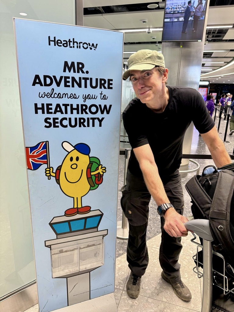 simon_reeve's tweet photo. First pic as I went off to film the upcoming Wilderness2 series - starts on @BBCTwo this sunday.
Rucksack packed. @HeathrowAirport  Reporting for duty. 4 Wild parts of the planet ahead. What could possibly go wrong.
@TheGardenTV 
.
#Wilderness
#PapuaNewGuinea #SeaofCortez #Mexico #Yukon #TheYukon #Mongolia #TheGobi #TheGobiDesert