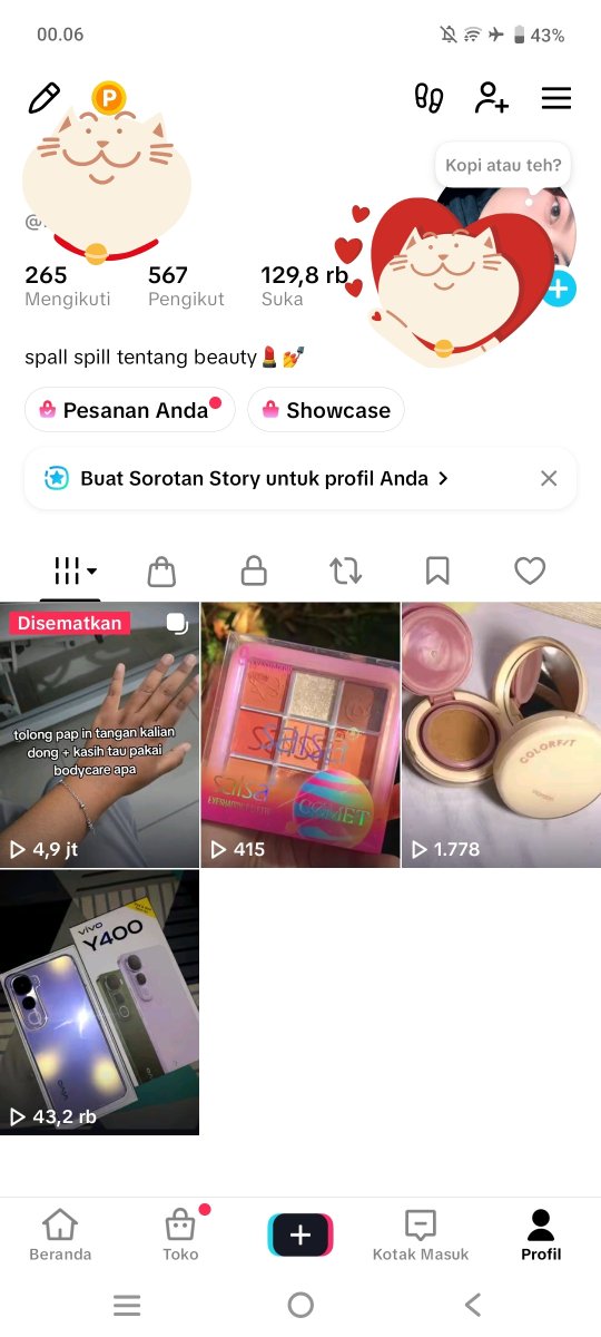elzsya1's tweet photo. Rencana mau jual akun affiliate, ini awalnya mau nyoba affiliate udah bisa live sama kerkun dan udah di tes ombak fyp videonya, cuman keburu mager bikin konten😭 mending di jual atau lanjut konten ya? Kalo di jual kira kira berapa dapetnya?  #zonauang #BU #affiliate #tiktok https://t.co/0WLVXuCm5u