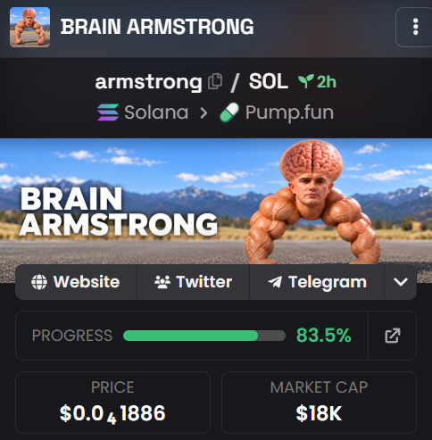 GoatGems's tweet photo. I begged you to buy $STANDARD — and it went up 734 times

I begged you to buy $PONS — and it went up 581 times

I begged you to buy $MEME — and it went up 892 times

I begged you to buy $STONK — and it went up 463 times

This is your chance to catch the next runner.

$ARMSTRONG will do big numbers.

2A1Qu9FcQPvQeXTY6WvvL27v7hqWRdPg6yP2iwJMpump
