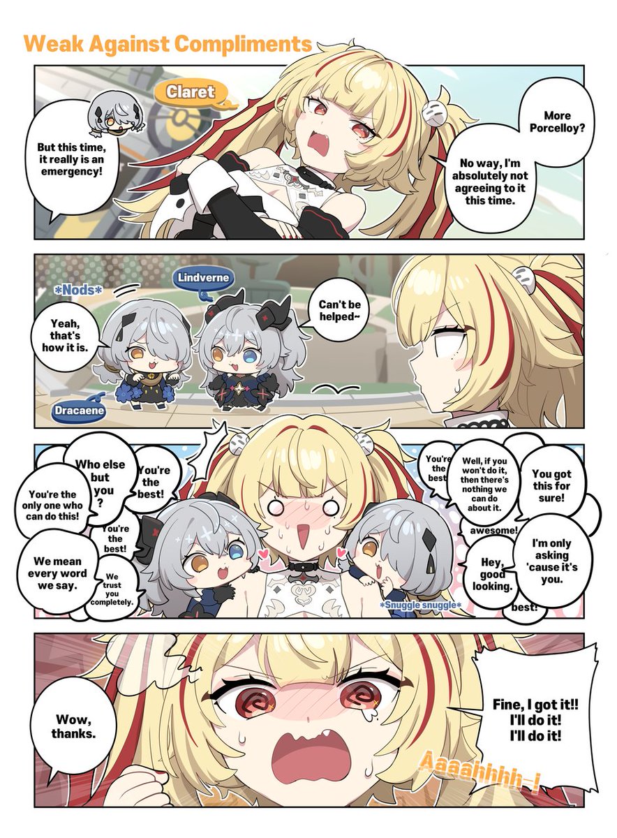 ZZZ_EN's tweet photo. [ZZZZ] Issue 38 | Weak Against Compliments

※ Thank you, Yeon (연 선생님 @chinchilla_yeon) for producing this four panel comic.

#zzzero #Claret https://t.co/uxZYtKUb4e