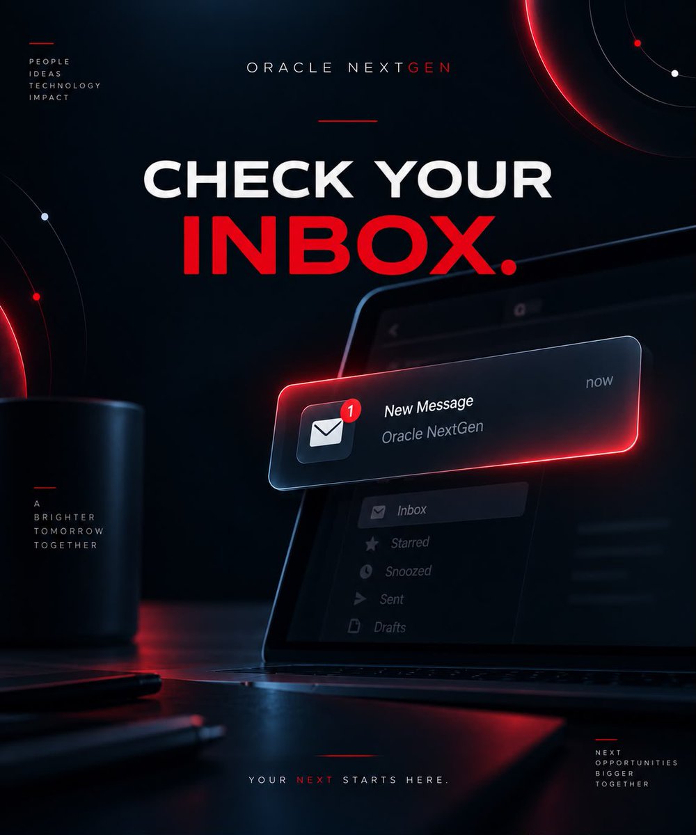 OracleNextGen's tweet photo. نعرف إننا طولنا عليكم شوي… ونقدر انتظاركم وحماسكم معنا 🤍

وأخيرًا، رسائل القبول في #Oracle_NextGen بدأت توصل! 📩✨

الرسائل بتوصلكم تدريجيًا، فإذا ما وصلتك رسالتك للحين لا تشيل هم الإرسال مستمر، ولا تنسى تشيك على Spam / Junk 

متحمسين لوجودكم معانا وللي بنصنعه سوا 🚀 https://t.co/c0gNvNOQfd