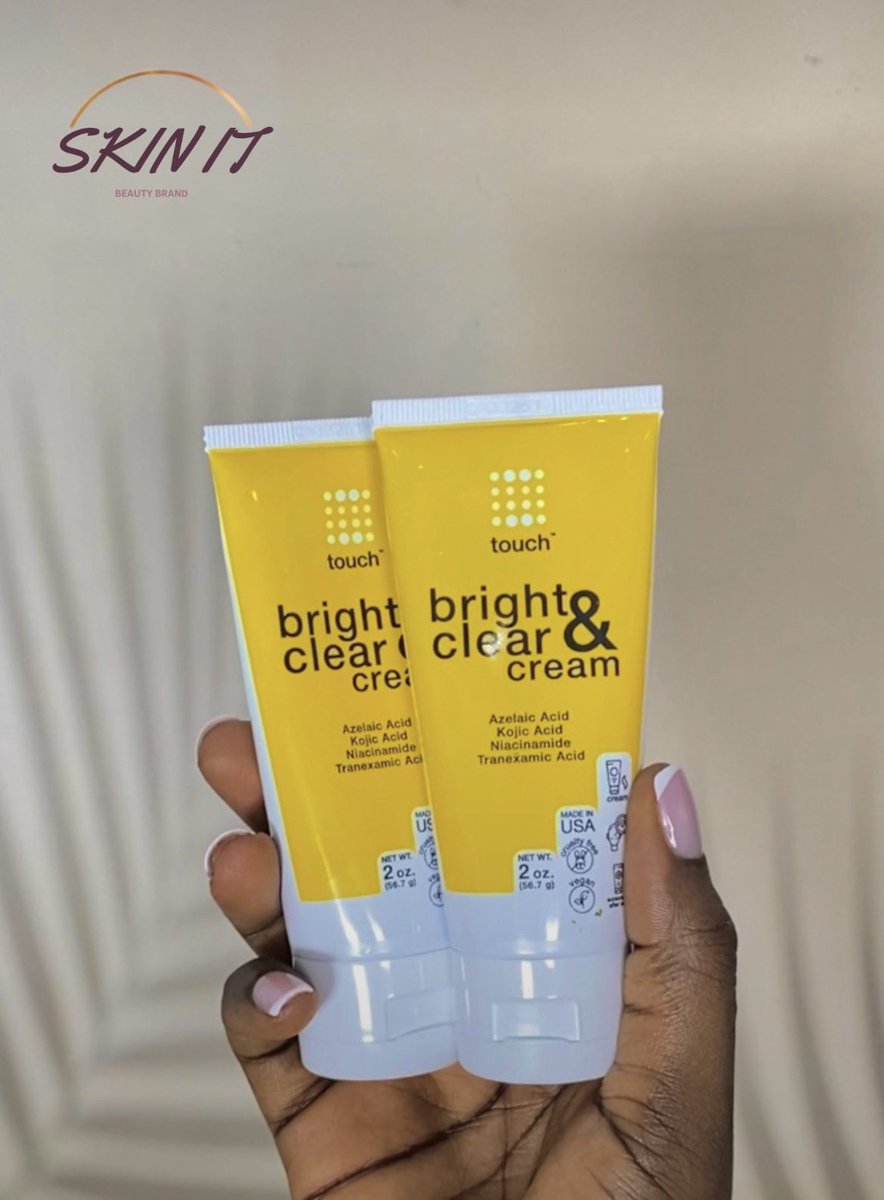 skinit_Ng's tweet photo. Say goodbye to dull, uneven skin ✨

Touch Bright & Clear Cream is packed with niacinamide, azelaic acid, kojic acid & tranexamic acid to visibly fade dark spots and refine your glow.

Lightweight. Effective. Suitable for all skin types

🏷️N23,000
Shop now at https://t.co/Umei1qnOzm
