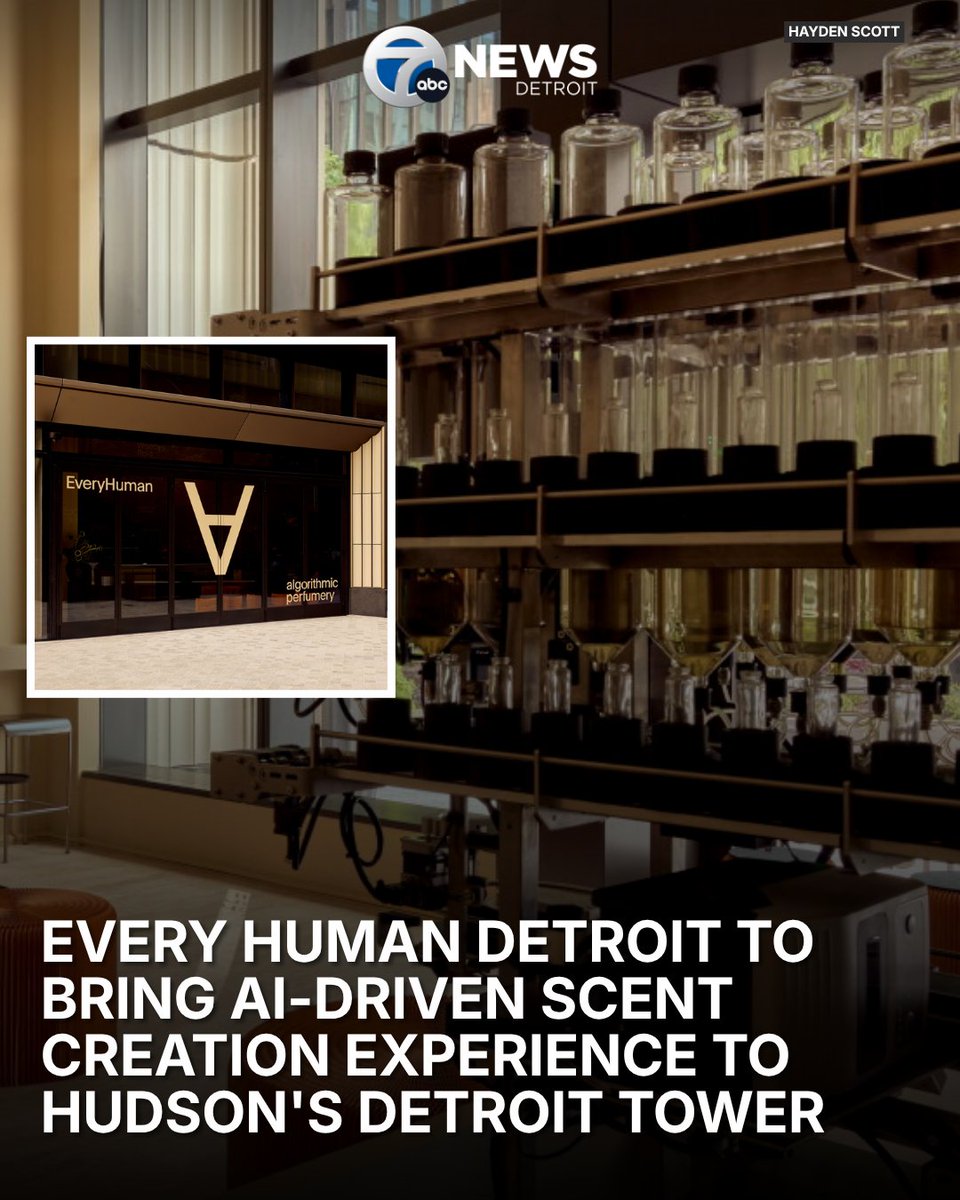 wxyzdetroit's tweet photo. Visitors will answer a series of personal, random and memory-driven prompts, and then a "ScentRobot" will use those answers to create a one-of-a-kind fragrance live in front of the guest. There are 500 billion scent combinations. It's the first location in the U.S. https://t.co/4t6tfwg74S