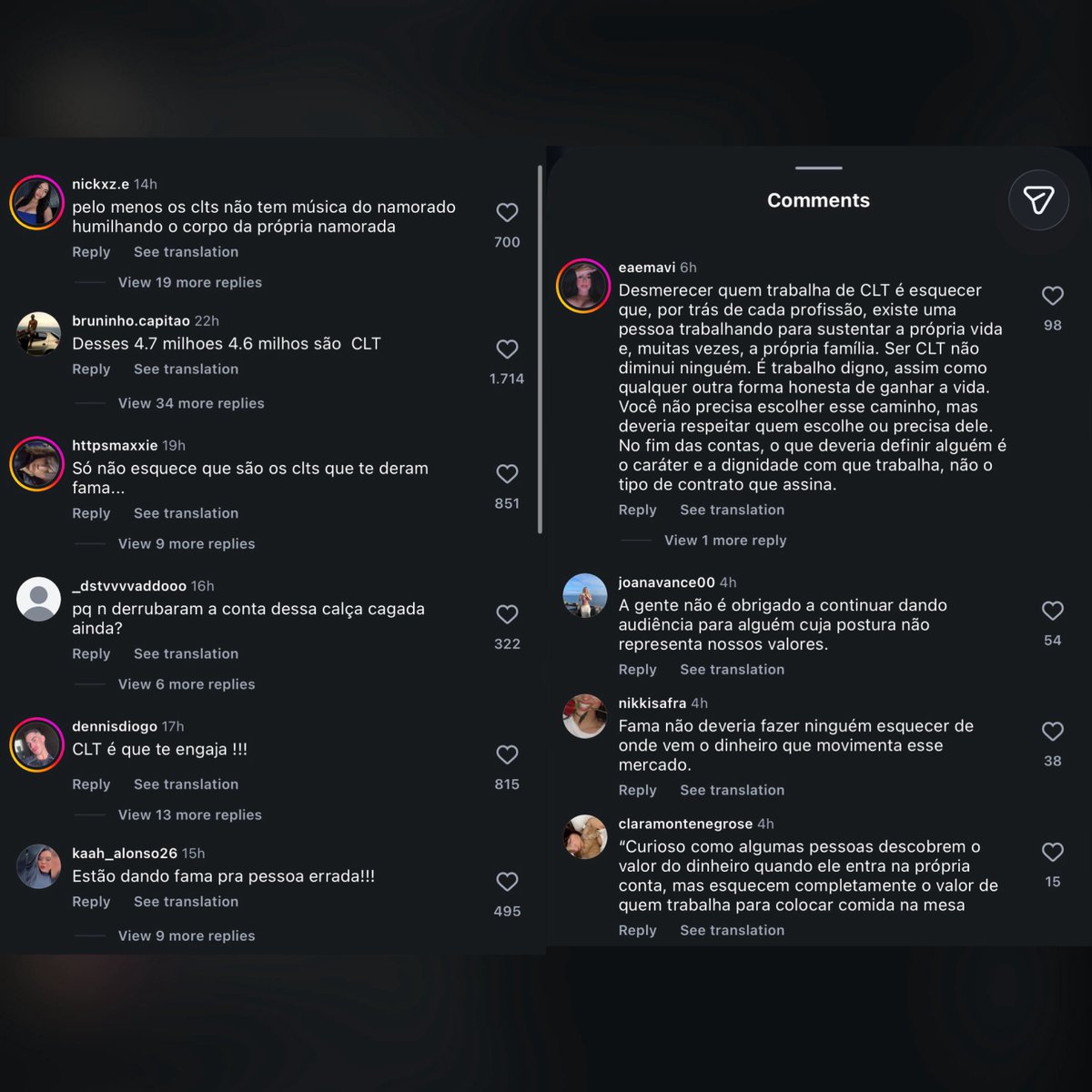 stagepopbr's tweet photo. 🚨 CURADO! CLTs se unem e invadem os comentários do Instagram de Soso Careca com mensagens de ódio após ela afirmar que, “zoando”, ganha mais dinheiro do que a classe CLT.

— A desinfluenciadora já perdeu mais de 700 mil seguidores somando Instagram e TikTok. https://t.co/S0uedasIFW