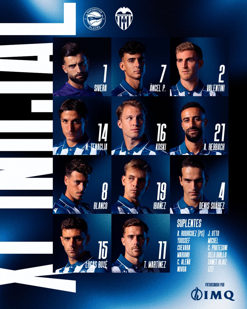 soffbalaguer's tweet photo. Jornada 6 | Estos son los 11 de cada equipo para enfrentarse esta tarde 

Amunt 🦇 https://t.co/ceV9A9rlA9