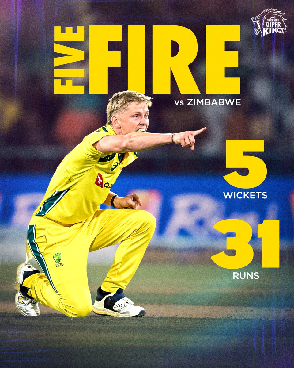 ChennaiIPL's tweet photo. Ellis on fire 🔥
A fiery spell that secured the win 🥳

#WhistlePodu #ZIMvAUS https://t.co/1Qa8QeCGcI