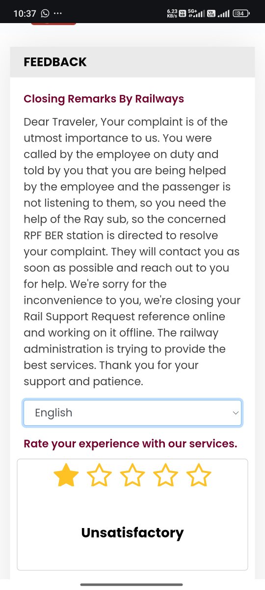 tanvir245420's tweet photo. @RailwaySeva @RailMinIndia My RailMadad complaint was closed without even asking me or confirming whether the issue was resolved. No RPF official reached me, and my safety &amp; privacy concern is still unresolved. Please reopen the complaint and provide immediate assistance. 🙏🚆 https://t.co/KlSoG5G2sW