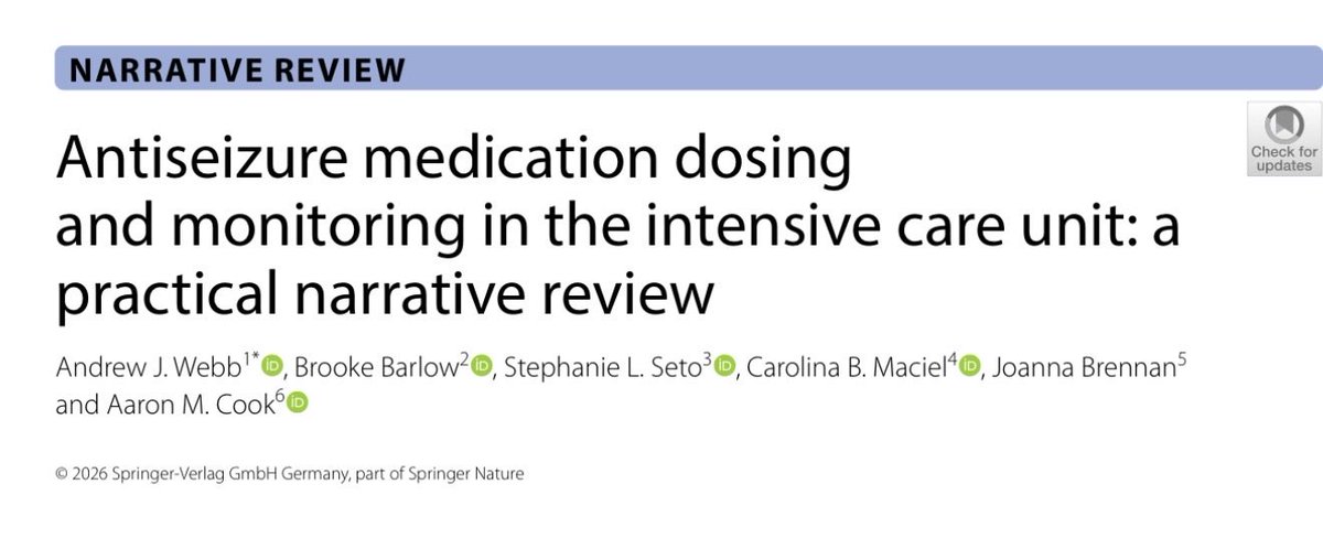 NG_Panos's tweet photo. Sharing an awesome review of antiseizure medication dosing and monitoring in the ICU

https://t.co/xHuJy85WRA https://t.co/AOLFYWO8F7
