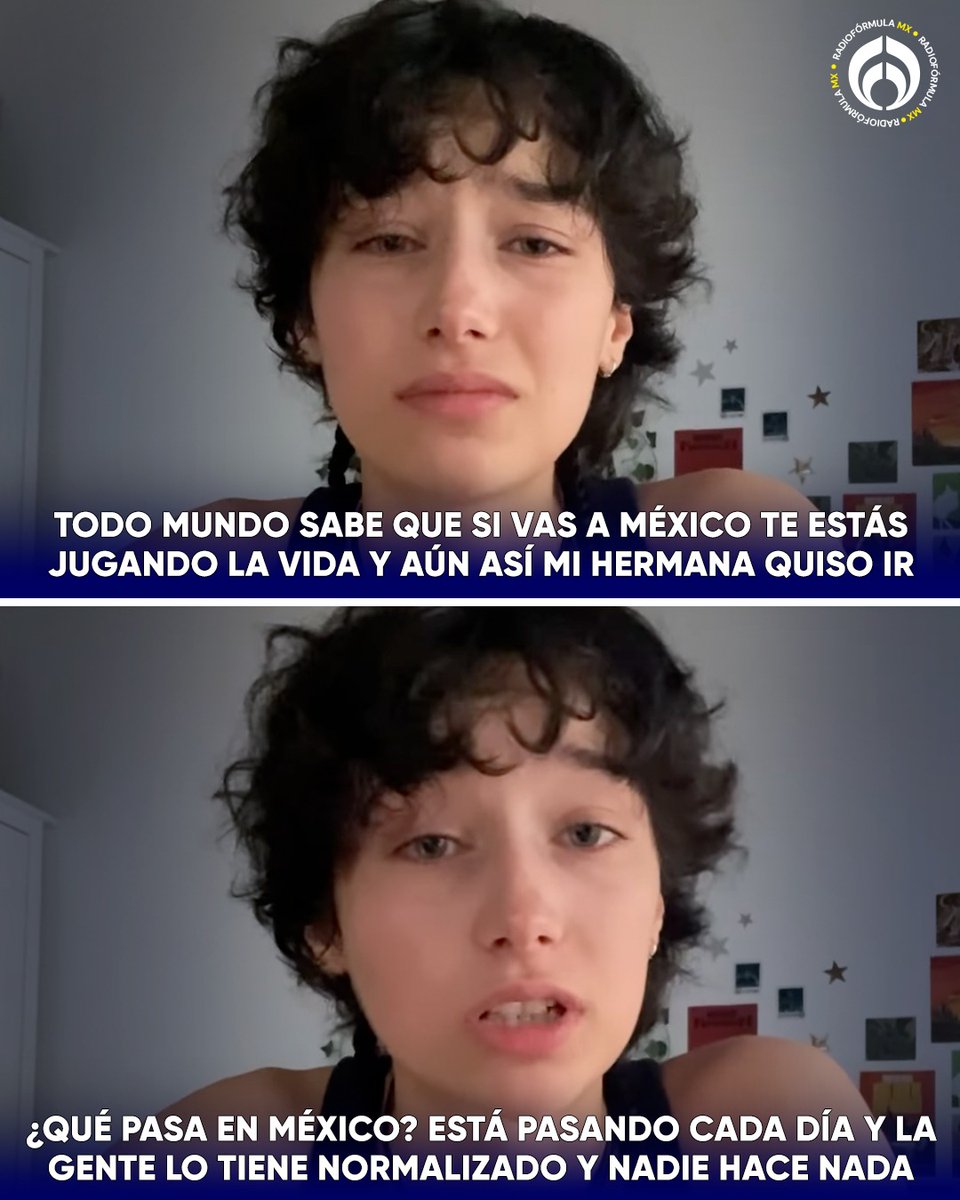 Radio_Formula's tweet photo. “Ella tenía sueños” 🥺: Lara Tacoronte, hermana de Claudia, joven española víctima de feminicidio en Morelos, lamenta que la violencia se haya normalizado en México y niega que la UAEM se haya acercado a su familia. ⚫ https://t.co/7V9Um6oEIb