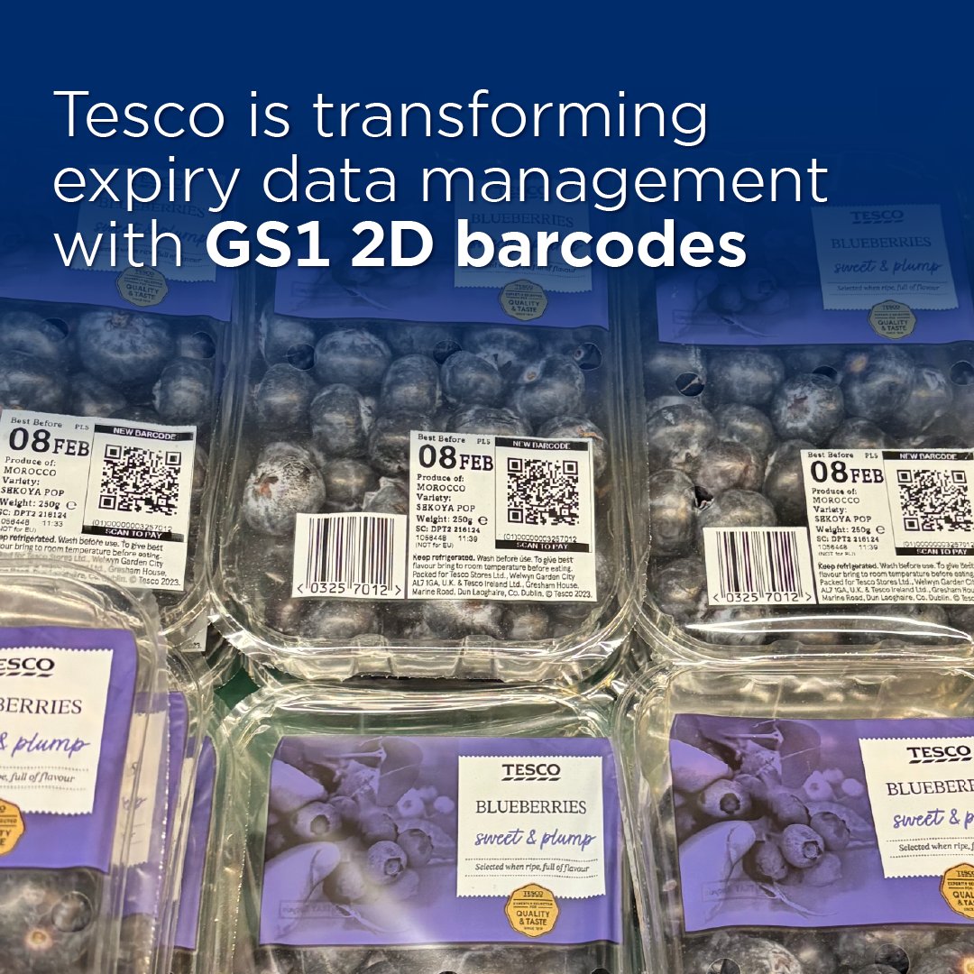 gs1's tweet photo. Tesco is tackling one of retail’s biggest challenges. As Peter Draper explains :“every food retailer globally shares the same major problem… how can we avoid expired products going through our tills (checkout)?”
👉Read about GS1 2D barcodes https://t.co/rhyzAul3CR
#QRCode https://t.co/KHuCbjKRMI