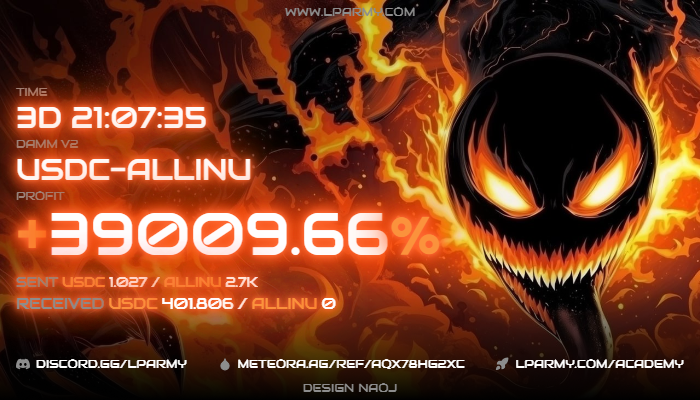 pandorfsol's tweet photo. 🔥 The Power of DAMM V2! 🔥

+39,009.66% on the USDC – solana:4MMQY9bwkxxTtsK3W227Q5ABT6yFY8Pmn9Ze7wmAXKY8  pair.

That’s 390x. 🤯🔥

1.027 USDC in.
401.806 USDC out.

Another one for the books. LFG 🚀

@MeteoraAG @met_lparmy
#DAMMv2 #Meteora #LPARMY #Solana #DeFi solana:4MMQY9bwkxxTtsK3W227Q5ABT6yFY8Pmn9Ze7wmAXKY8