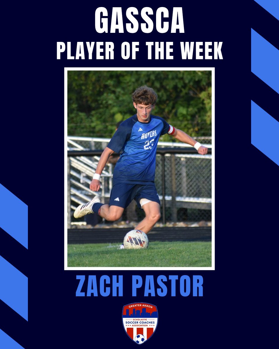 RoversHSSoccer's tweet photo. Congratulations to Zach Pastor on being named the @GASSCA_ Division 5 Player of the Week! https://t.co/JYTF3PlVHo