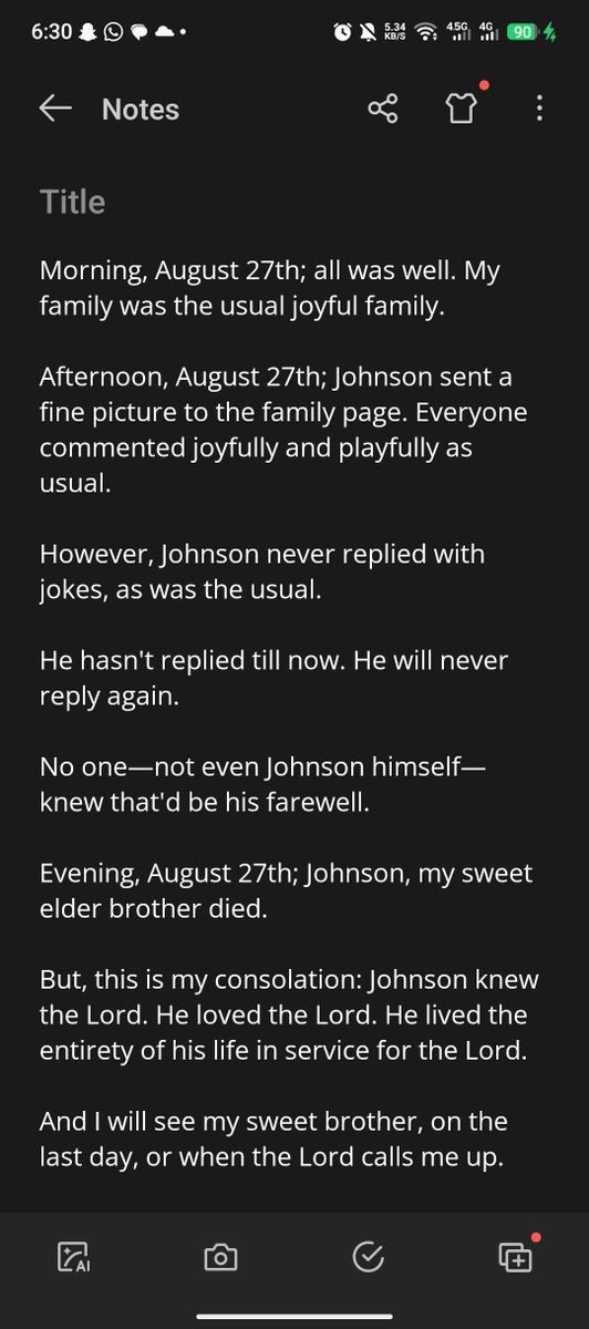 UniqueCilla's tweet photo. Losing my brother on the 27th of August wasn't something I foresaw at all..

It hurts... Really, it does...

But, blessed be the holy spirit of comfort https://t.co/jR4zw9kyKm