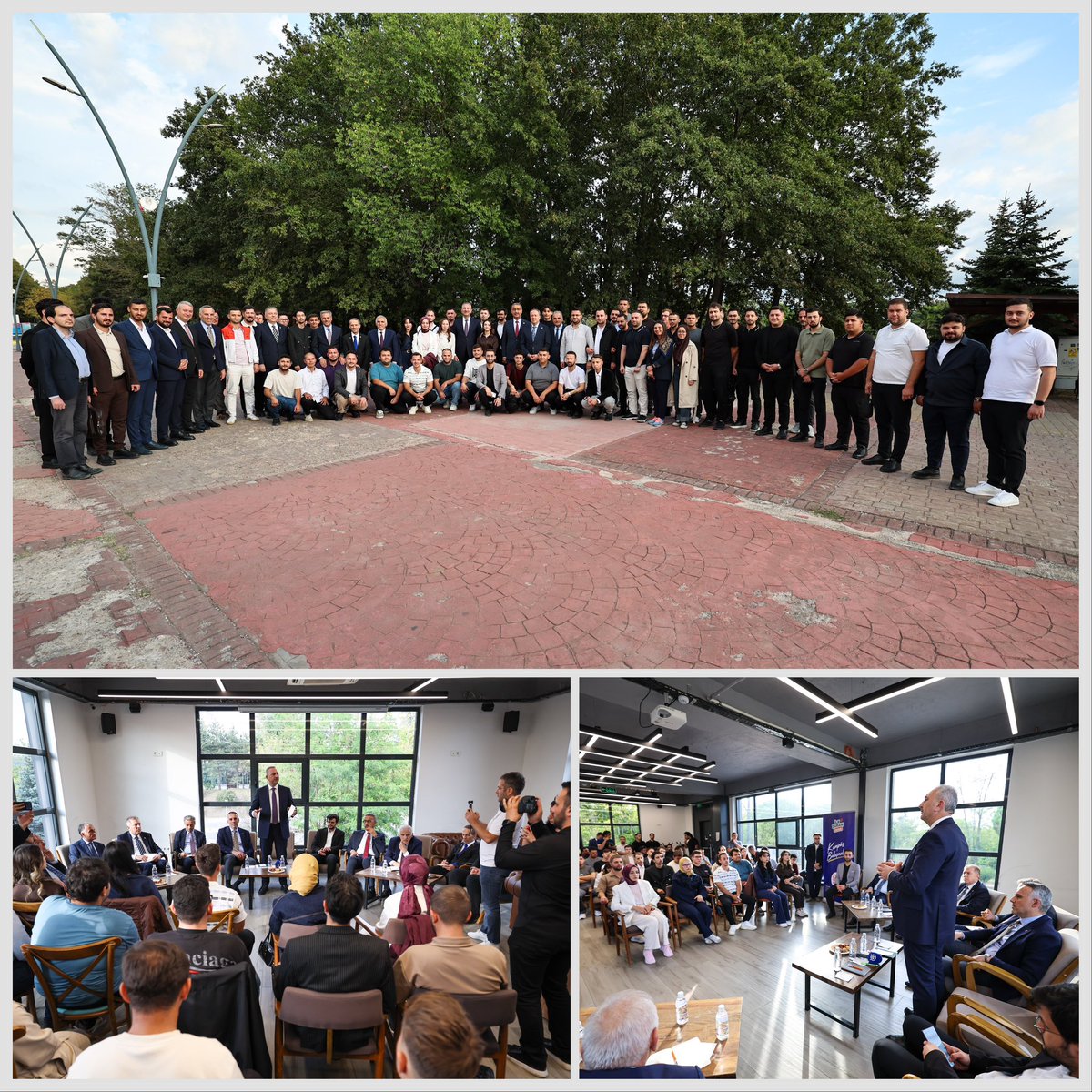 ertugkocacik's tweet photo. 📍Sakarya Üniversitesi 

AK Parti Grup Başkanvekilimiz ve Gaziantep Milletvekilimiz Abdulhamit Gül’ün ve il protokolümüzle birlikte, Sakarya Üniversitemizde düzenlenen “Gençlerle Buluşma” söyleşi programında genç kardeşlerimizle bir araya geldik.

Gençlerimizin fikirlerini, beklentilerini ve önerilerini doğrudan kendilerinden dinlediğimiz; karşılıklı fikir alışverişiyle verimli ve samimi bir buluşma gerçekleştirdik.

#TürkiyeYüzyılı’nın en büyük gücü ve yarınlarımızın teminatı olan gençlerimizin eğitim hayatlarını daha güçlü imkânlarla, güven içerisinde ve geleceğe umutla bakarak sürdürmeleri için çalışmalarımızı kararlılıkla sürdürüyoruz.

Gençlerimizin söz sahibi olduğu, fikirlerinin değer gördüğü ve hayallerinin gerçeğe dönüştüğü bir Türkiye için hep birlikte çalışmaya devam edeceğiz.

Söyleşimize katılarak düşüncelerini ve heyecanlarını bizlerle paylaşan tüm genç kardeşlerimize teşekkür ediyor, eğitim hayatlarında ve gelecek yolculuklarında başarılar diliyorum. 🇹🇷

@abdulhamitgul