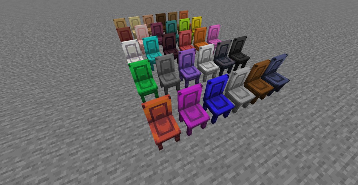 vortianski's tweet photo. All chair variants (+Spectrum variants using compatibility) and how they work

Added a small thing that lets you limit players rotation on seat blocks. Pretty neat! https://t.co/xy8cDOt0yf