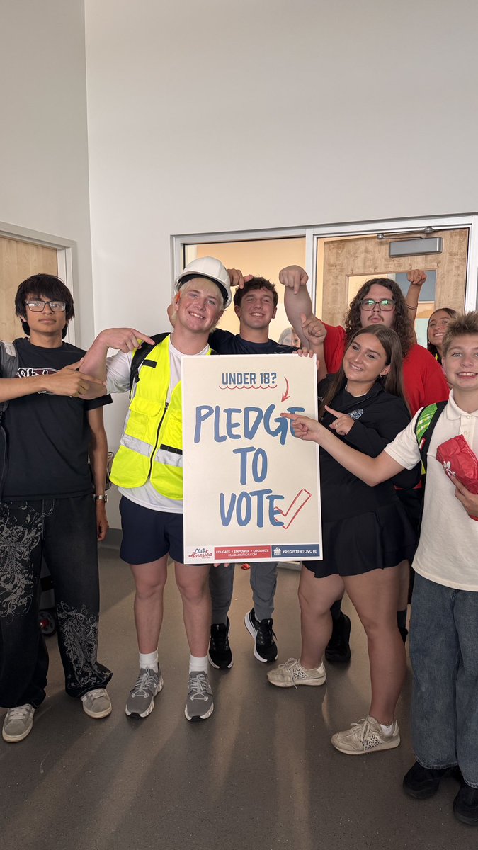 maddiedlawrence's tweet photo. Today is National Voter Registration Day! 🗳️ 

Stand for freedom, faith, and
the future of America by pledging to vote when you turn 1️⃣8️⃣!

https://t.co/gbt4SXw9iw

@TPUSA | @tpusastudents https://t.co/fnIlA0FSTr
