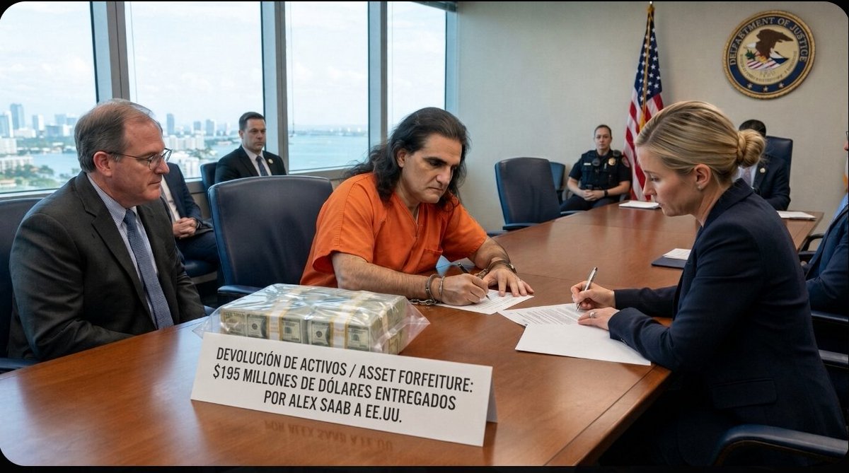 HeverCastroB's tweet photo. Ya es noticia confirmada por AP, EFE y otros medios:
Alex Saab se declaró culpable en Miami de conspiración para lavado de dinero y acordó entregar 195 millones de dólares producto del esquema de corrupción (CLAP y operaciones con PDVSA), además de cooperar con las investigaciones federales.

Muchos venezolanos consideramos que esa cifra es apenas una pequeña fracción de lo desviado/robado durante años junto al régimen. No va a juicio por este caso: la sentencia será en enero. El cargo tiene una pena máxima de 20 años; la Fiscalía pedirá una condena más baja y más rebaja si su información da resultados concretos, incluso contra cuatro cómplices no identificados.

Se presume que también podría ser útil como testigo en el caso contra Nicolás Maduro, pero eso aún no está confirmado en el acuerdo público.

!Las vueltas que da la vida!.
