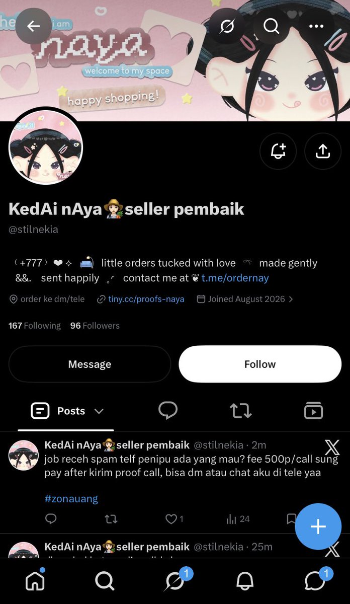 txtzerobyone's tweet photo. Hati-hati yaa ini penipu. Dia juga niru akun seller lain @stilnekia #zonauang https://t.co/t46ouoGWDZ