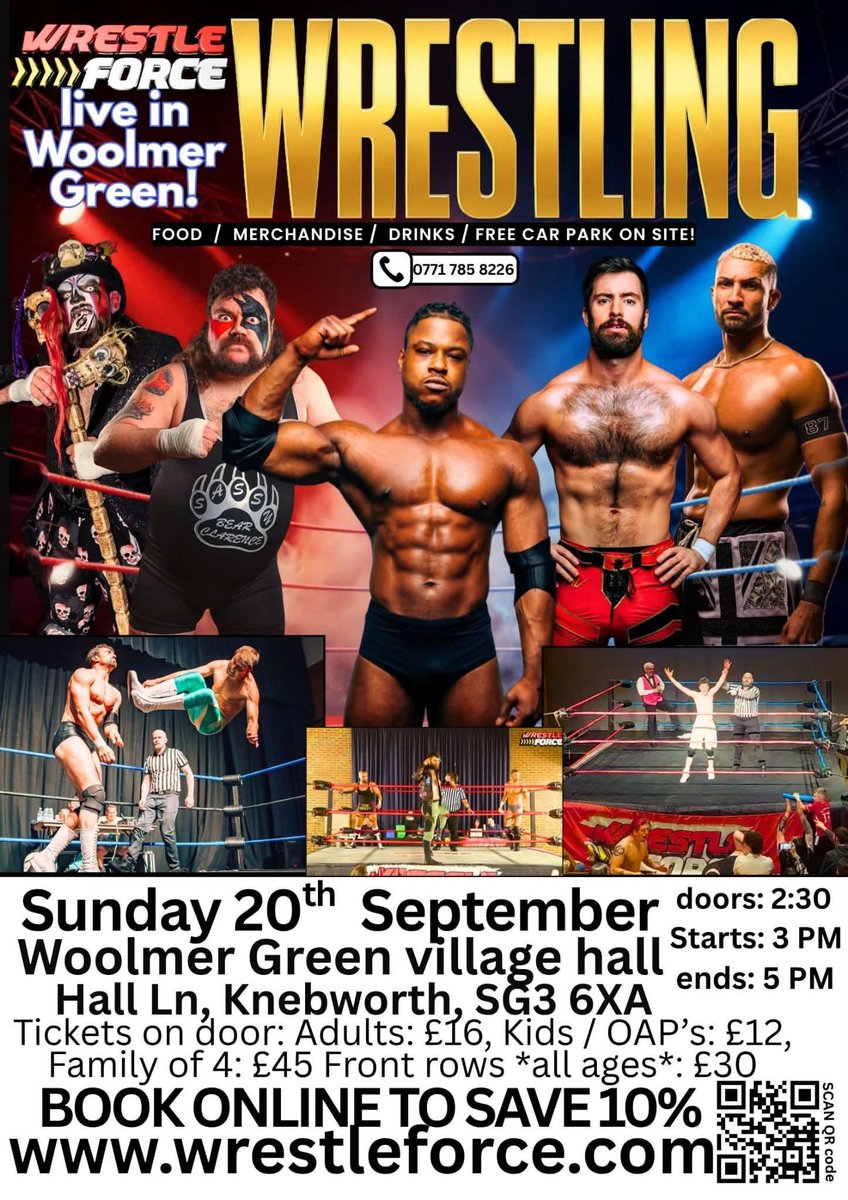 WrestleForceUK's tweet photo. WRESTLING IN WOOLMER GREEN!

This Sunday, 20th September!
Woolmer Green village hall. 
3 PM!

Tickets available on the door

BOOK ONLINE TO SAVE 10%

https://t.co/3q7CqvO00q

#woolmergreen #stevenage #welwyngardencity https://t.co/YVe9S8zCn3