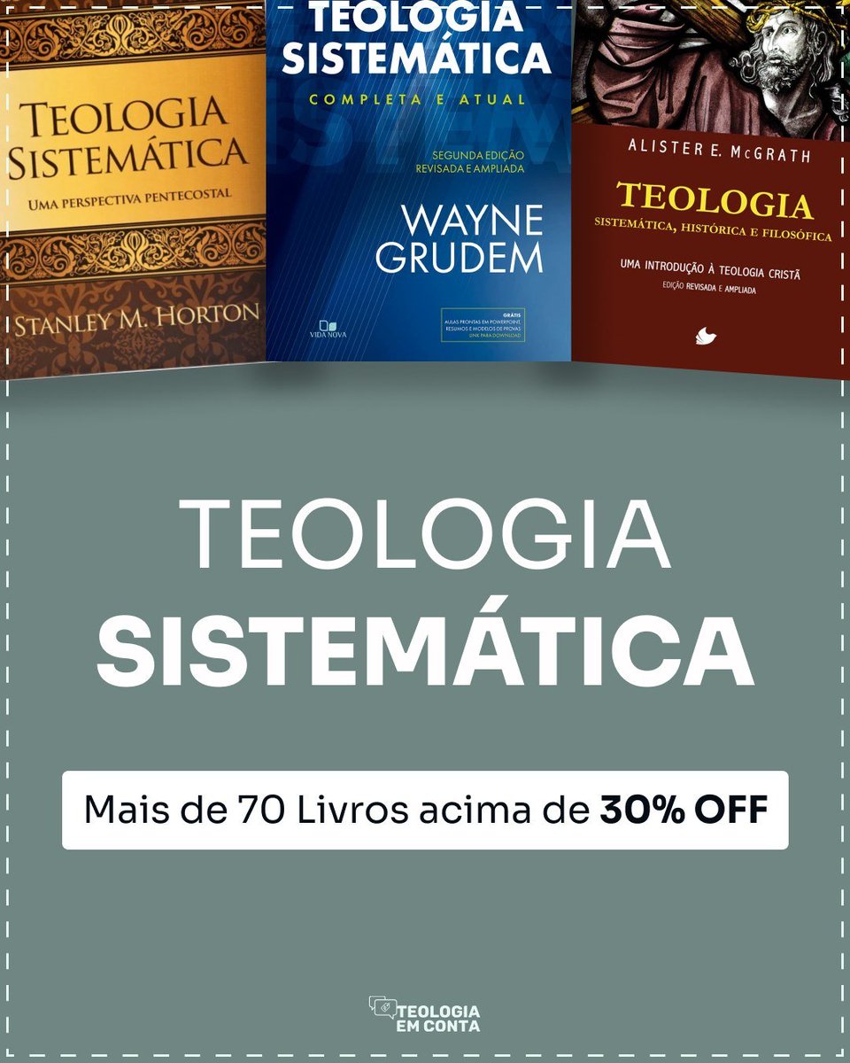 TeologiaEmConta's tweet photo. 📙 TEOLOGIA SISTEMÁTICA EM OFERTA
🔥 Livros acima de 30% OFF
➡️ https://t.co/HNd2d1i9JY

✅ Lista de Sistemáticas com mais de 70 livros

✅ Comentários acima de 30% OFF

✅ Sua chance de adquirir uma boa Teologia Sistemática

+ https://t.co/2wRXGZs8Tj
