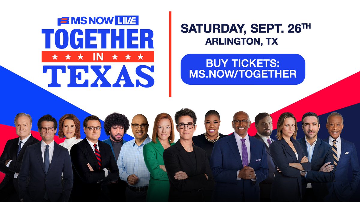 TheBeatWithAri's tweet photo. On Sat., Sept. 26th, don’t miss the chance to attend “Together in Texas: We The People 2026.” As the country heads toward the 2026 midterms, we’re bringing our annual live community event to the place at the center of it all: Texas. Buy your tickets today: https://t.co/qFmeKO32PO https://t.co/WLZ3gM4Aw0