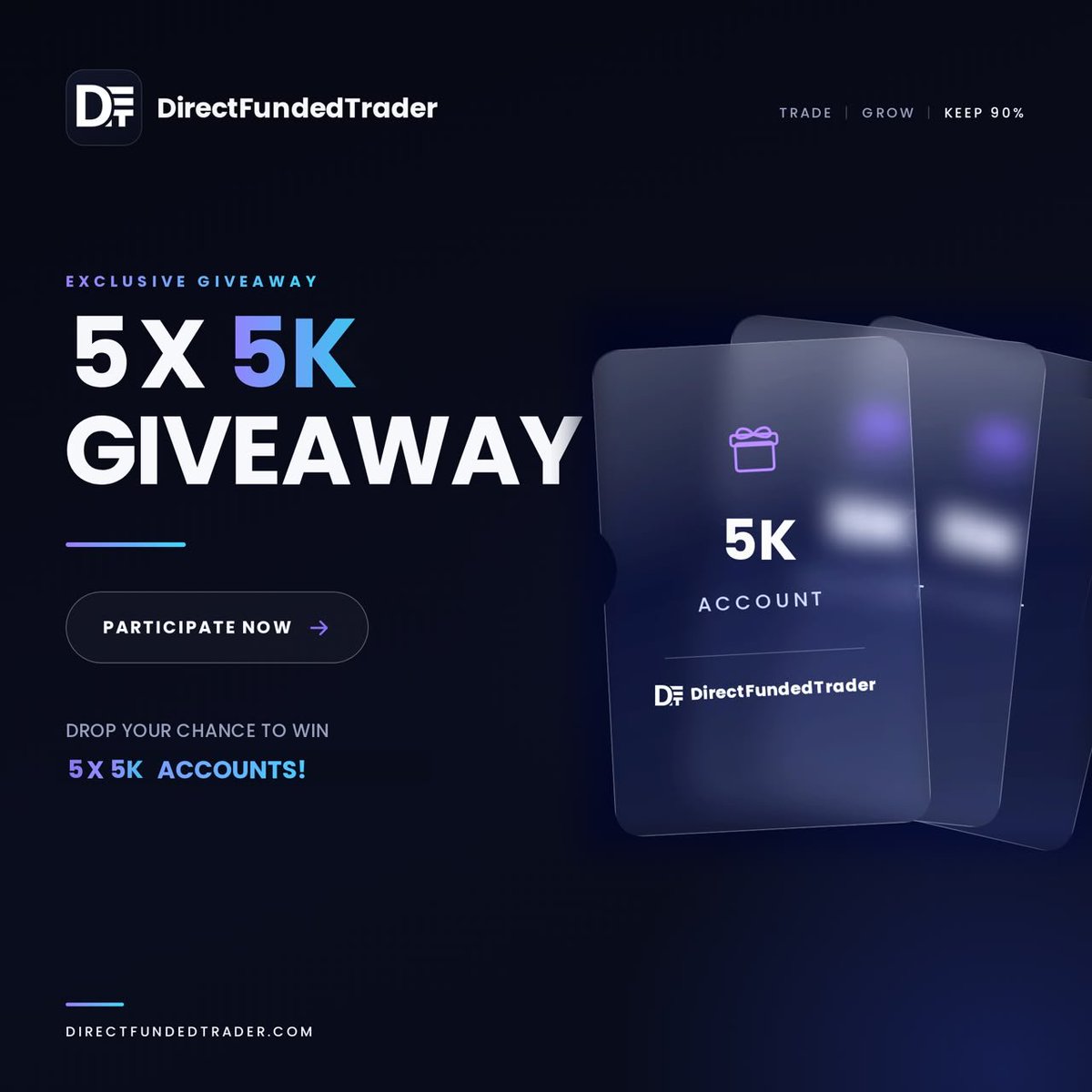 vardaman_nexora's tweet photo. 🚨 GIVEAWAY 🚨

I’ve teamed up with Direct Funded Trader to give away 5x of their new 5K  Accounts!  

To enter:  
1⃣ Follow @props_connect , @NexoraTrades
2⃣ Like &amp; Retweet 
3⃣ Tag 3 friends in comment 

You have 72 hours https://t.co/lt3fIHtGj0