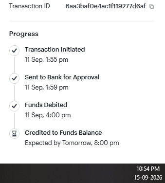 purvil_477's tweet photo. Transferred $20 to my US stocks wallet on Sep 11. Amount was debited from my bank the same day, but it’s still not credited to my wallet. The ETA keeps moving to “tomorrow.” Anyone else facing this issue? @smallcaseHQ 

@smallcaseHQ kindly look this asap. https://t.co/hMQshnR2qa