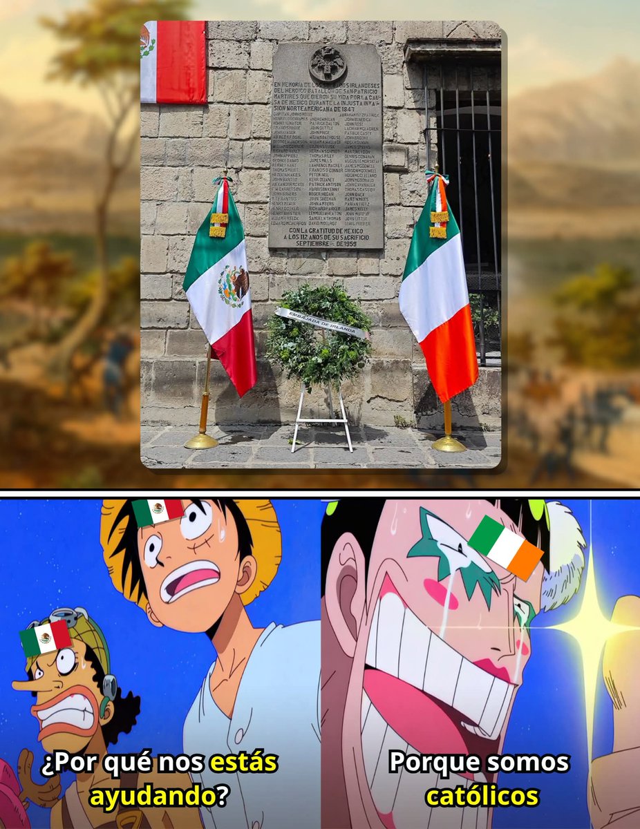 En_jupiter_'s tweet photo. La embajada de Irlanda dejó flores en la placa en memoria del Batallón de San Patricio.

Los hombres extranjeros que decidieron cambiar filas para defender a México contra la intervención estadounidense. https://t.co/hLbPSPi5Xp
