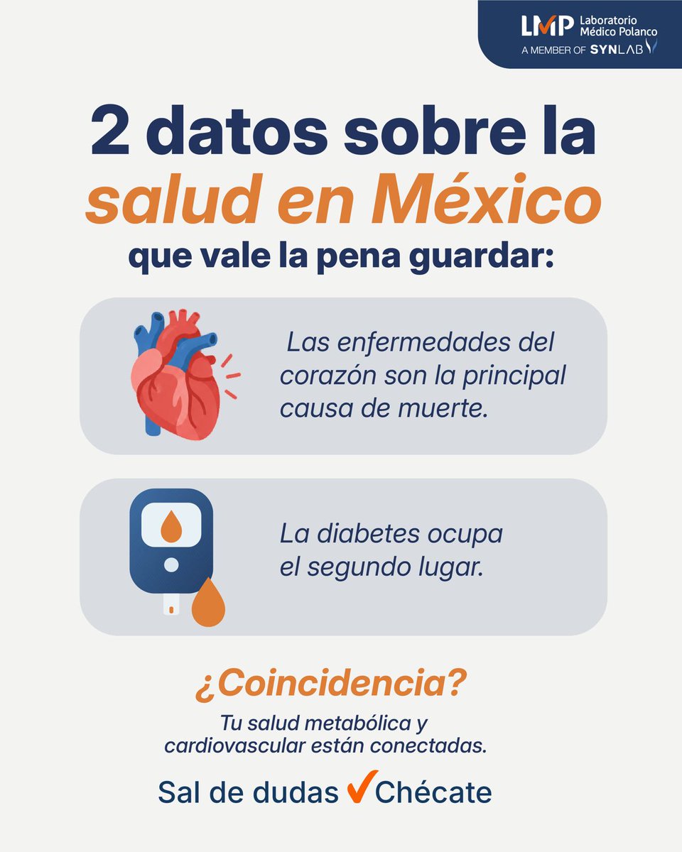 LabPolanco's tweet photo. Corazón, glucosa, colesterol, presión… tu cuerpo no funciona por separado.

Conocer tus indicadores puede ayudarte a tener conversaciones más informadas con tu médico.

📌 Guarda este dato. https://t.co/W54yfpsNhc