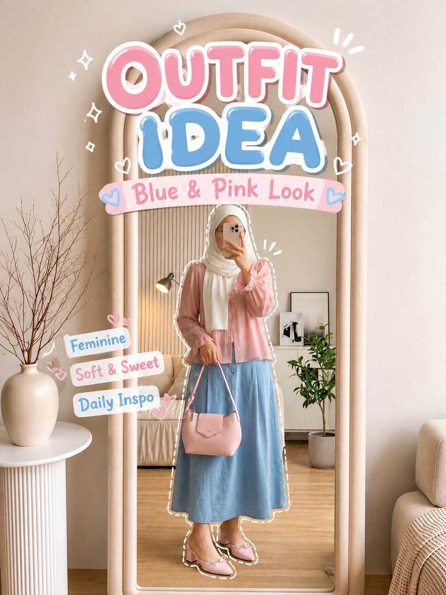 DaniloDionkoler's tweet photo. Pink + blue memang combo yang buat outfit nampak soft, cute dan effortless. Skirt, handbag pink dan Pointed-Toe Heeled Mules terus bagi girly vibes. Simple, tapi tetap nampak cantik. https://t.co/VTpAi3CqCH