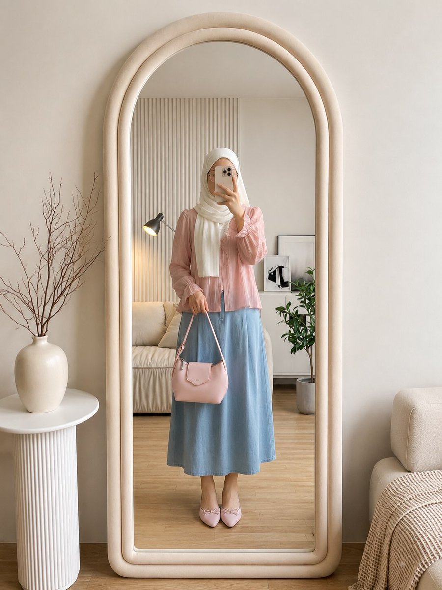 DaniloDionkoler's tweet photo. Pink + blue memang combo yang buat outfit nampak soft, cute dan effortless. Skirt, handbag pink dan Pointed-Toe Heeled Mules terus bagi girly vibes. Simple, tapi tetap nampak cantik. https://t.co/VTpAi3CqCH